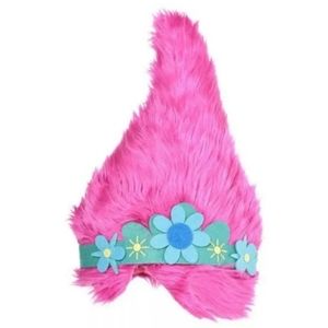 Spirit Pink Troll Hat with Blue Flowers